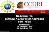 What we have to learn to do, we learn by doing Aristole Welcome to Biology: A Molecular Approach Bio 7505 Professors: JM Crisman, PhD EJ Lehning, PhD .