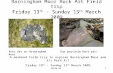 Slide No1 Barningham Moor Rock Art Field Trip Friday 13 th – Sunday 15 th March 2009 A weekend field trip to explore Barningham Moor and its Rock Art Friday.