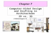 Chapter 7 Computer-Aided Design and Drafting in Architecture 2D vs. 3D 3 Advantages/ Disadvantages.