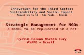 Innovation for the Third Sector: Sustainability and Social Impact August 16 to 18 – São Paulo – Brazil Sylvia Helena Moraes Cury AVAPE – Brazil Strategic.