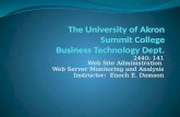 2440: 141 Web Site Administration Web Server Monitoring and Analysis Instructor: Enoch E. Damson.
