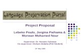 Project Proposal Lebeko Poulo, Jorgina Paihama & Morwan Mohamed Nour Supervisor: Dr. Hussein Suleman Co-supervisor: Hisham Abdalla (PhD Student) 14 th.