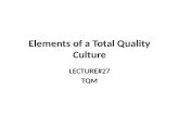 Elements of a Total Quality Culture LECTURE#27 TQM.