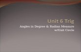 Angles in Degree & Radian Measure w/Unit Circle. Angle Measure Standard Position: an angle in the coordinate plane with vertex at the origin and one ray(side)