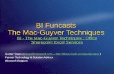 BI Funcasts The Mac-Guyver Techniques BI - The Mac-Guyver Techniques : Office Sharepoint Excel Services Gunter Staes (gstaes@microsoft.com – .