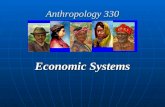 Anthropology 330 Economic Systems. What is an Economic System? DEFINITION: An economic system is the abstract, learned, shared rules/templates/patterns.