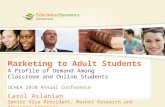 October 17, 2007 Marketing to Adult Students A Profile of Demand Among Classroom and Online Students OCHEA 2010 Annual Conference Carol Aslanian Senior.