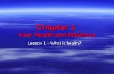 Chapter 1 Your Health and Wellness Lesson 1 – What is health?
