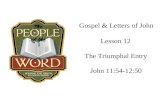 Gospel & Letters of John The Triumphal Entry John 11:54-12:50 Lesson 12.