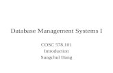 Database Management Systems I COSC 578.101 Introduction Sungchul Hong.