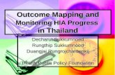 Outcome Mapping and Monitoring HIA Progress in Thailand Decharut Sukkumnoed Rungthip Sukkumnoed Duangjai Rungrojcharuenkij Health Public Policy Foundation.
