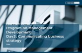 Danske Bank Program on Management Development Day3: Communicating business strategy Date.