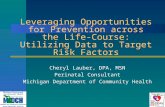 Leveraging Opportunities for Prevention across the Life-Course: Utilizing Data to Target Risk Factors Cheryl Lauber, DPA, MSN Perinatal Consultant Michigan.