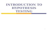1 INTRODUCTION TO HYPOTHESIS TESTING. 2 PURPOSE A hypothesis test allows us to draw conclusions or make decisions regarding population data from sample.