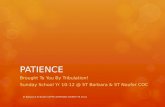 PATIENCE Brought To You By Tribulation! Sunday School Yr 10-12 @ ST Barbara & ST Noufer COC St Barbara & St Noufer COPTIC ORTHODOX CHURCH YR 10-12.