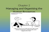 Chapter 2 Managing and Organising the Human Resources.
