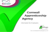 Cornwall Apprenticeship Agency Cornwall Apprenticeship Agency Information for Employers.