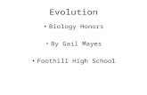Evolution Biology Honors By Gail Mayes Foothill High School.