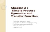 Chapter 3 : Simple Process Dynamics and Transfer Function Professor Shi-Shang Jang Department of Chemical Engineering National Tsing-Hua University Hsinchu,