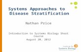 Systems Approaches to Disease Stratification Nathan Price Introduction to Systems Biology Short Course August 20, 2012.