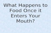 What Happens to Food Once it Enters Your Mouth?. Digestion – the process that breaks down food into small molecules that can be absorbed and moved into.