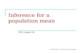 Inference for a population mean BPS chapter 18 © 2006 W.H. Freeman and Company.
