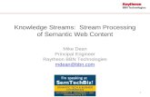 Knowledge Streams: Stream Processing of Semantic Web Content Mike Dean Principal Engineer Raytheon BBN Technologies mdean@bbn.com 1.