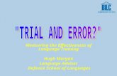 Measuring the Effectiveness of Language Training Hugh Morgan Language Adviser Defence School of Languages.