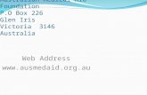 Australian Medical Aid Foundation P.O Box 226 Glen Iris Victoria 3146 Australia Web Address .