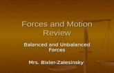Forces and Motion Review Balanced and Unbalanced Forces Mrs. Bixler-Zalesinsky.