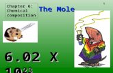 1 The Mole 6.02 X 10 23 Chapter 6: Chemical composition.