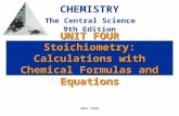 UNIT FOUR UNIT FOUR Stoichiometry: Calculations with Chemical Formulas and Equations CHEMISTRY The Central Science 9th Edition.