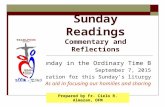 Sunday Readings Commentary and Reflections 26 th Sunday in the Ordinary Time B September 7, 2015 In preparation for this Sunday’s liturgy As aid in focusing.