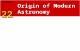 22 Chapter 22 Origin of Modern Astronomy. Ancient Greeks 22.1 Early Astronomy  Astronomy is the science that studies the universe. It includes the observation.