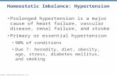 Copyright © 2010 Pearson Education, Inc. Homeostatic Imbalance: Hypertension Prolonged hypertension is a major cause of heart failure, vascular disease,