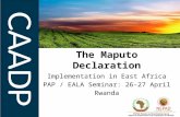 The Maputo Declaration Implementation in East Africa PAP / EALA Seminar: 26-27 April Rwanda.