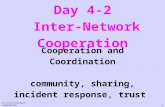Day 4-2 Inter-Network Cooperation 4-2.inter-network-cooperation 1 Cooperation and Coordination community, sharing, incident response, trust.
