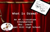 What is Drama? An AP ® Literature Introduction Mrs. Leach Chapel Hill High School.