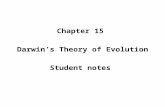 Chapter 15 Darwin’s Theory of Evolution Student notes.