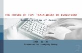 THE FUTURE OF TCP: TRAIN-WRECK OR EVOLUTION? 2008. 12. 03 Presented by Jaeryong Hwang Summarization of demos.