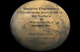 Mapping Engineering Constraints from Orbit to the Surface Or How to Certify a Landing Site Matt Golombek Jet Propulsion Laboratory.