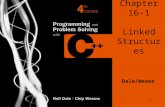 1 Chapter 16-1 Linked Structures Dale/Weems. 2 Chapter 16 Topics l Meaning of a Linked List l Meaning of a Dynamic Linked List l Traversal, Insertion.