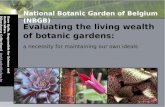 Evaluating the living wealth of botanic gardens: a necessity for maintaining our own ideals National Botanic Garden of Belgium (NBGB) Dave Aplin, Responsible.