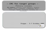 — CMS for target groups — Policy issues Prague – 5-7 October 2009 WP1 members: Austria, Czech Republic, Denmark, France, Italy, Lithuania, Luxembourg,