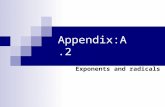 Appendix:A.2 Exponents and radicals. Integer Exponents exponent base.