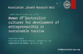 Women of pastoralist cultures for development of entrepreneurship in sustainable tourism INTERCULTURAL SEMINAR APPLICATION FOR PARTNERSHIP DEADLINE – SEPTEMBER.