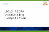 2013 AICPA Accounting Competition. 201020112012 TopicAccounting for Sustainability Fraud and Forensics The Deficit. Income Tax. Social Security. Registered.