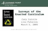Copyright © 2008 Learning Point Associates. All rights reserved. Surveys of the Enacted Curriculum Cary Cuiccio Lisa Palacios March 6, 2009.