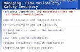 1 Managing Flow Variability: Safety Inventory Forecasts Depend on: (a) Historical Data and (b) Market Intelligence. Demand Forecasts and Forecast Errors.