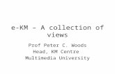E-KM – A collection of views Prof Peter C. Woods Head, KM Centre Multimedia University.